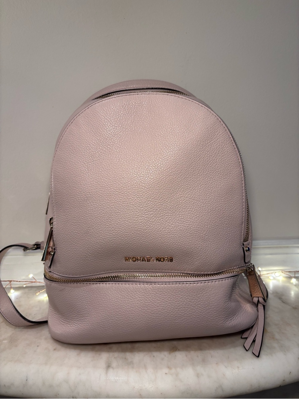 Michael Kors Soft Blush Pebbled Leather Backpack